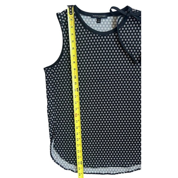 Banana Republic| Women's Black & White Print Shift Top Side Tie Accent XS - Picture 13 of 13